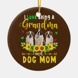 I Love Being A Grandma And Dog Mum St Bernard Ceramic Ornament