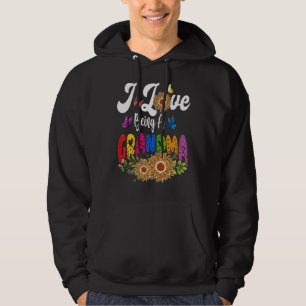 I Love Being A Grandma Leopard Sunflowers Butterfl Hoodie