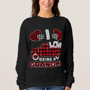 I Love Being A Grandma Red Truck With Heart Valent Sweatshirt