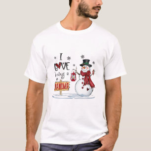 I Love Being A Grandma Snowman Christmas Cute Gran T-Shirt