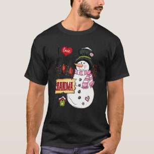 I Love Being A Grandma Xmas Snowman Scarf Christma T-Shirt