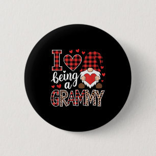 I Love Being A Granmmy Gnome Matching Family Valen 6 Cm Round Badge