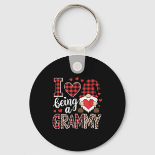 I Love Being A Granmmy Gnome Matching Family Valen Key Ring