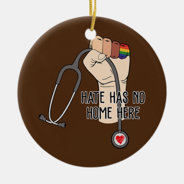 I love being a Healthcare Worker  Ceramic Ornament (Front)
