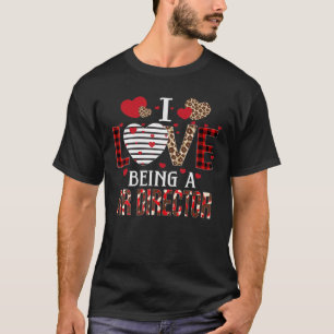 I Love Being A HR Director Red Plaid Hearts Valent T-Shirt