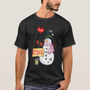 I Love Being A Meemaw Snowman Christmas Xmas T-Shirt