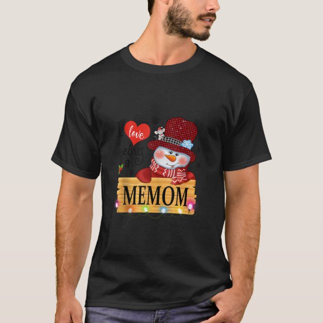 I Love Being A Memom Snowman Xmas Happy Family New T-Shirt (Front)