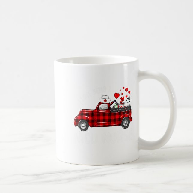 I Love Being A Nicu Nurse Valentine Buffalo Plaid  Coffee Mug (Right)