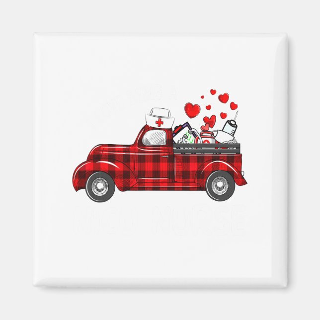 I Love Being A Nicu Nurse Valentine Buffalo Plaid  Magnet (Front)