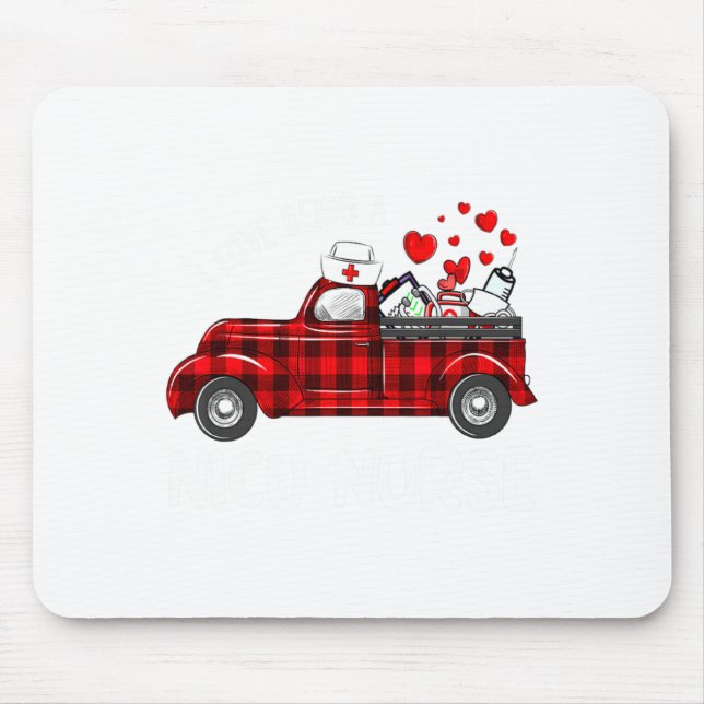 I Love Being A Nicu Nurse Valentine Buffalo Plaid  Mouse Pad (Front)