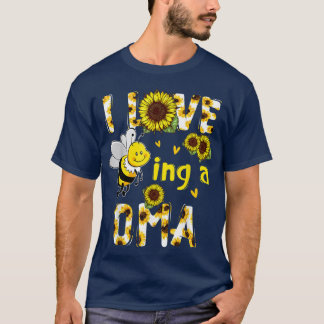 I Love Being A Oma Sunflower Bee, Mother's Day T-Shirt