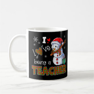 I Love Being A Teacher Snowman Dab Christmas 2021 Coffee Mug