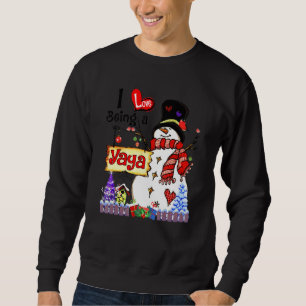I Love Being A Yaya Snowman Christmas Xmas Sweatshirt