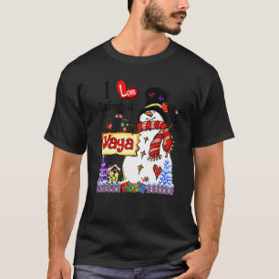 I Love Being A Yaya Snowman Christmas Xmas T-Shirt