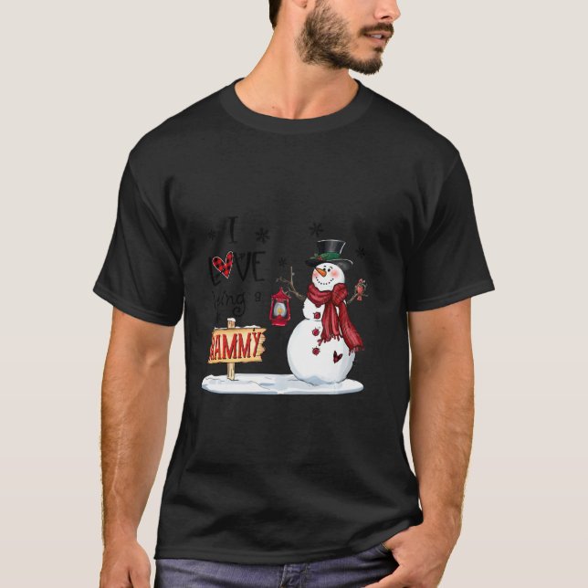 I Love Being Amammy Snowman Christmas Cute Grandma T-Shirt (Front)