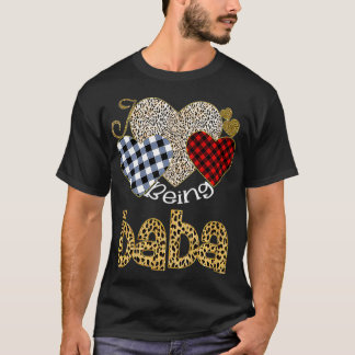 I Love Being Baba Leopard Valentine's Day Premium  T-Shirt