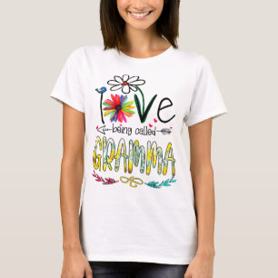 I Love Being Called Gramma Sunflower Funny Mothers T-Shirt
