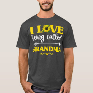 I Love Being Called Grandma Sunflower Shirt, Fun M T-Shirt
