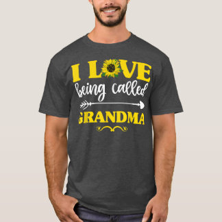 I Love Being Called Grandma Sunflower Shirt, Fun M T-Shirt