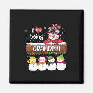 I Love Being Grandma Snowman Christmas Xmas Family Magnet