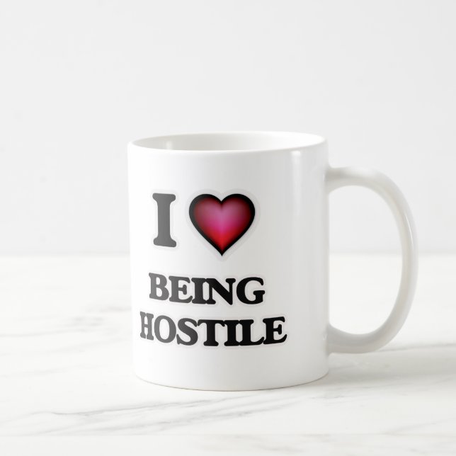 I Love Being Hostile Coffee Mug (Right)