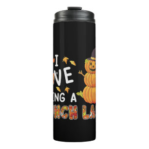 I Love Being Lunch Lady Halloween Pumpkin Costume Thermal Tumbler