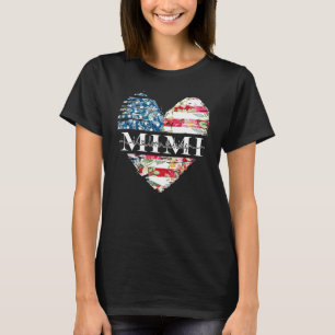 I Love Being Mimi Heart Colourful Us Flag 4th Of T-Shirt