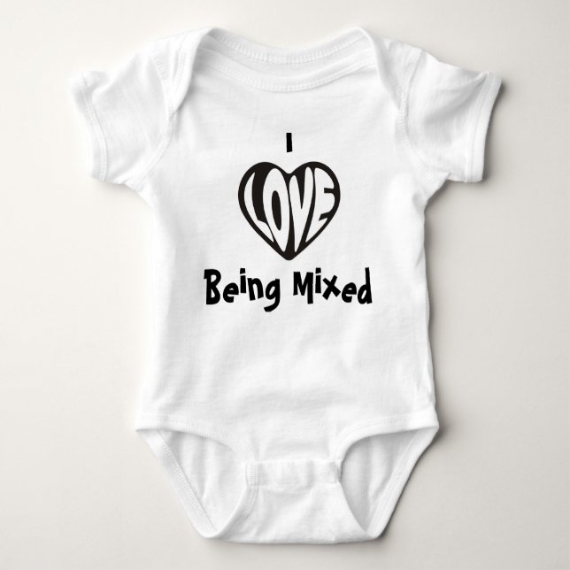 I love Being Mixed Baby Vest Baby Bodysuit (Front)
