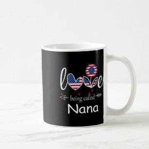 I Love Being Nana Usa Flag 4th Of July Independenc Coffee Mug