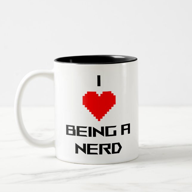 I Love Being Nerdy Two-Tone Coffee Mug (Left)
