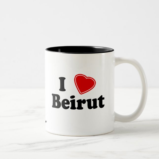 I Love Beirut Two-Tone Coffee Mug (Right)