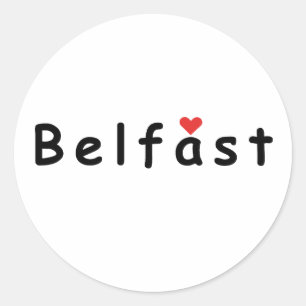 I love Belfast Classic Round Sticker