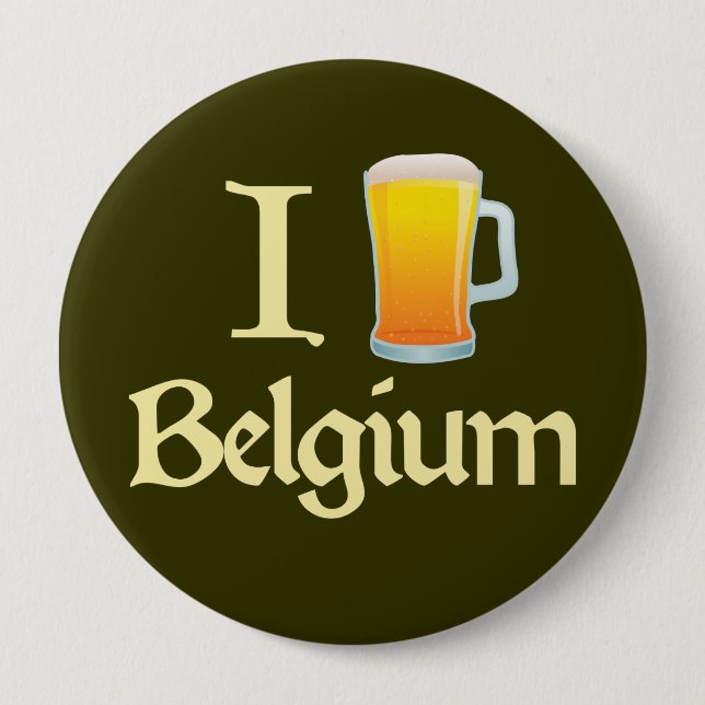 I Love Belgium 10 Cm Round Badge (Front)