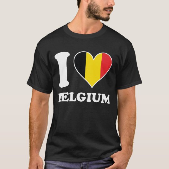 I Love Belgium Belgian Flag Heart T-Shirt