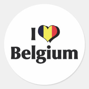 I Love Belgium Flag Classic Round Sticker