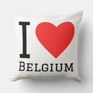 I love Belgium square sticker Cushion