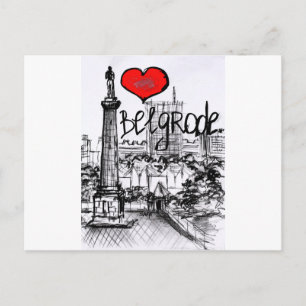 I love Belgrade Postcard