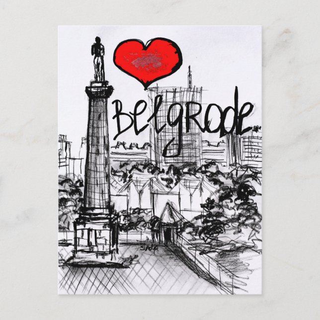 I love Belgrade Postcard (Front)