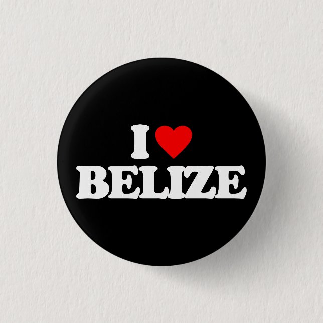 I LOVE BELIZE 3 CM ROUND BADGE (Front)