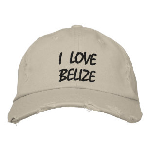 I LOVE BELIZE Distressed Baseball Cap