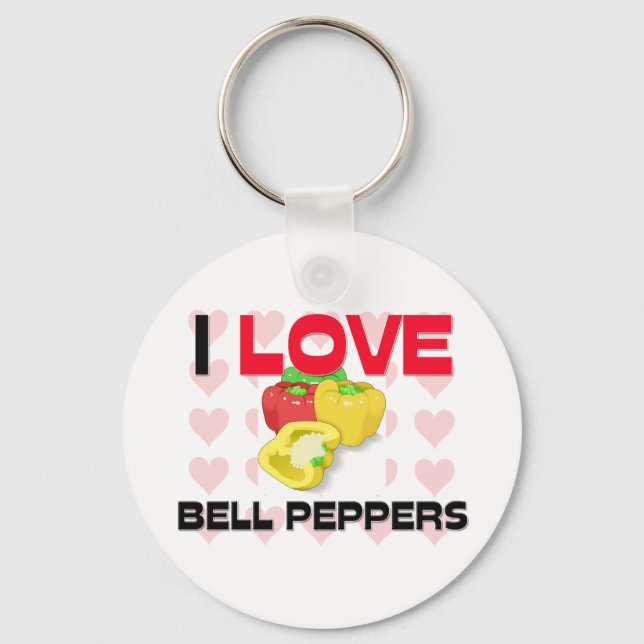 I Love Bell Peppers Key Ring (Front)