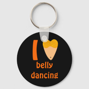 I Love Bellydancing Dancer Torso (I Heart) Key Ring