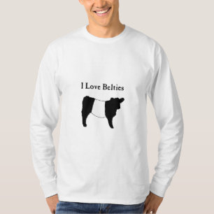 I Love Belties - Black White Belted Galloway Cows T-Shirt