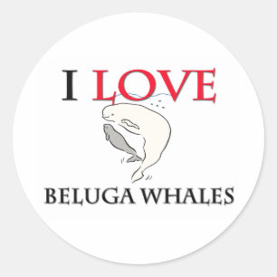 I Love Beluga Whales Classic Round Sticker