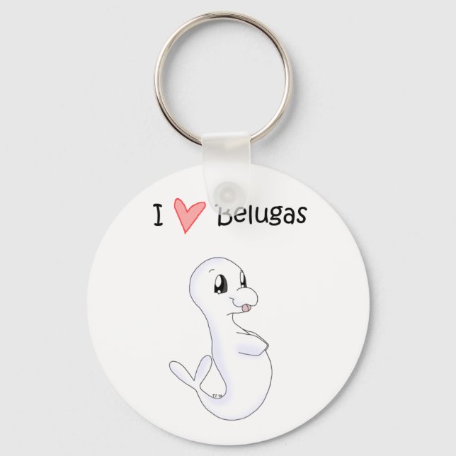 I Love Belugas Keychain (Front)