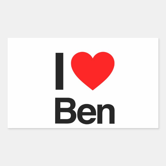 i love ben rectangular sticker (Front)