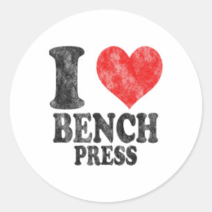I Love Bench Press Vintage Classic Round Sticker