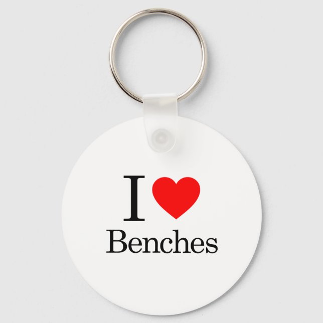 I Love Benches Key Ring (Front)