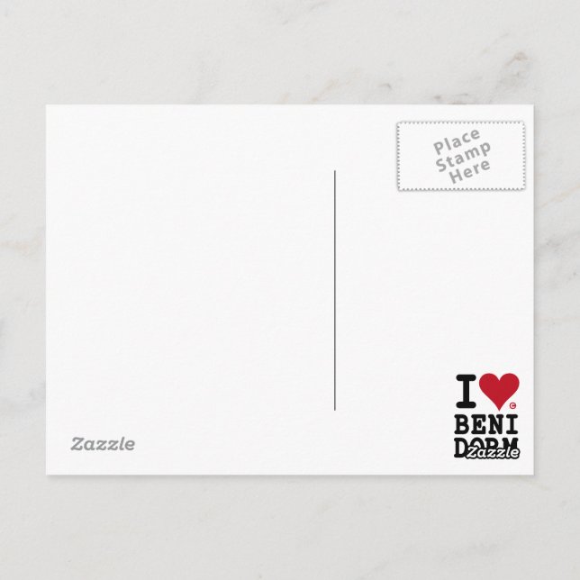 I LOVE BENIDORM Custom Postal Postcard (Back)