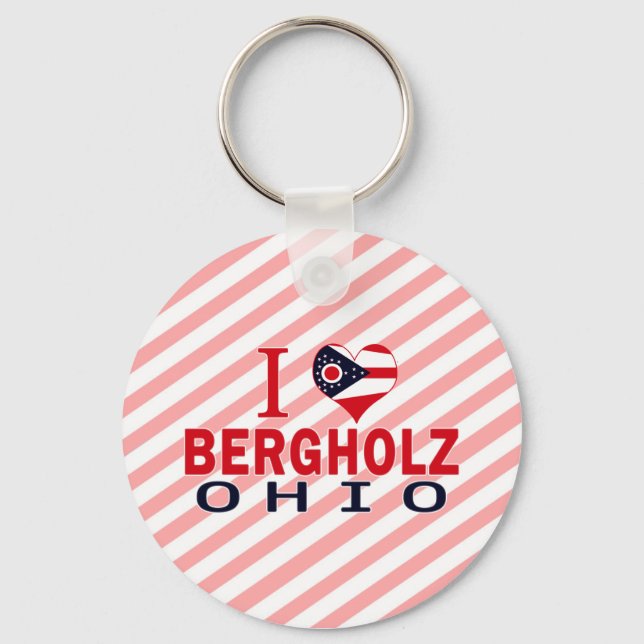 I love Bergholz, Ohio Key Ring (Front)
